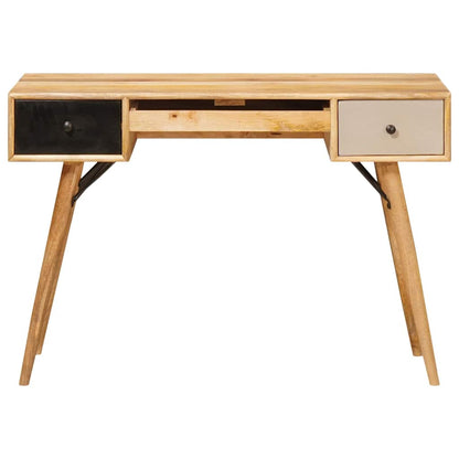 Escritorio Marrón 110 X 55 X 76 Cm Madera De Mango Maciza