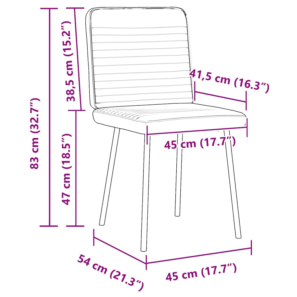 Sillas De Comedor 2 Unidades Terciopelo