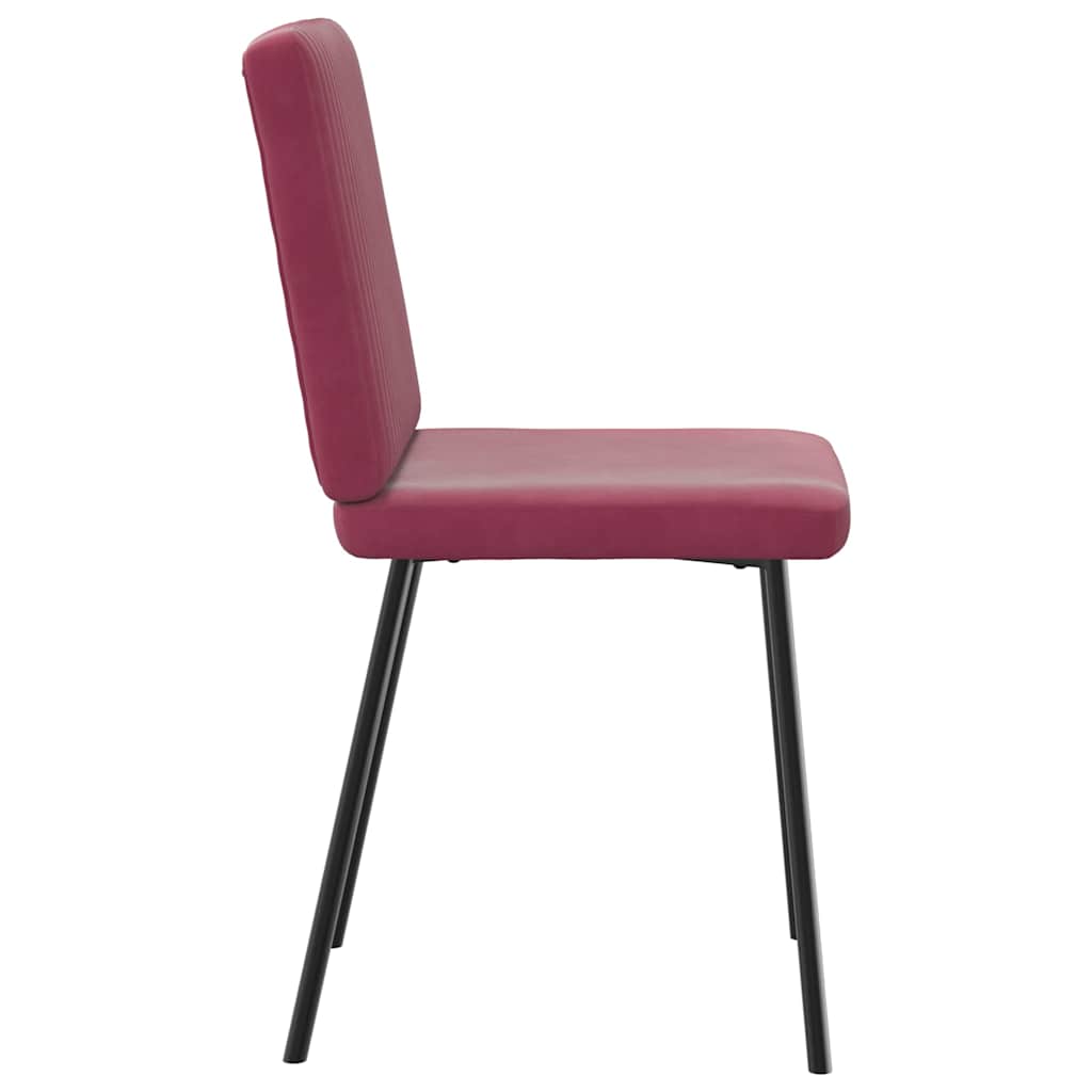 Sillas De Comedor 2 Unidades Terciopelo Rojo Tinto