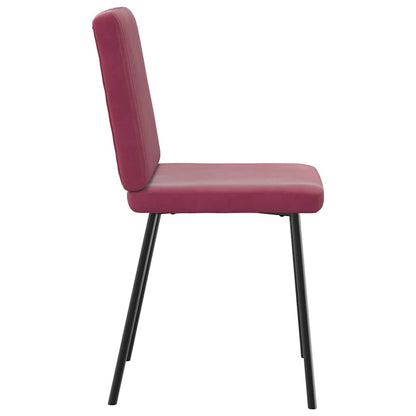 Sillas De Comedor 2 Unidades Terciopelo Rojo Tinto