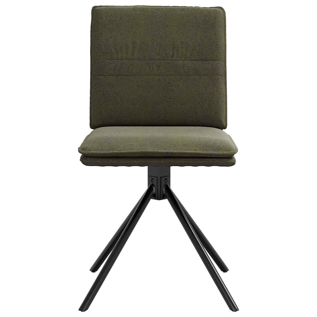 Silla De Comedor Cuero Gamuza Verde Militar