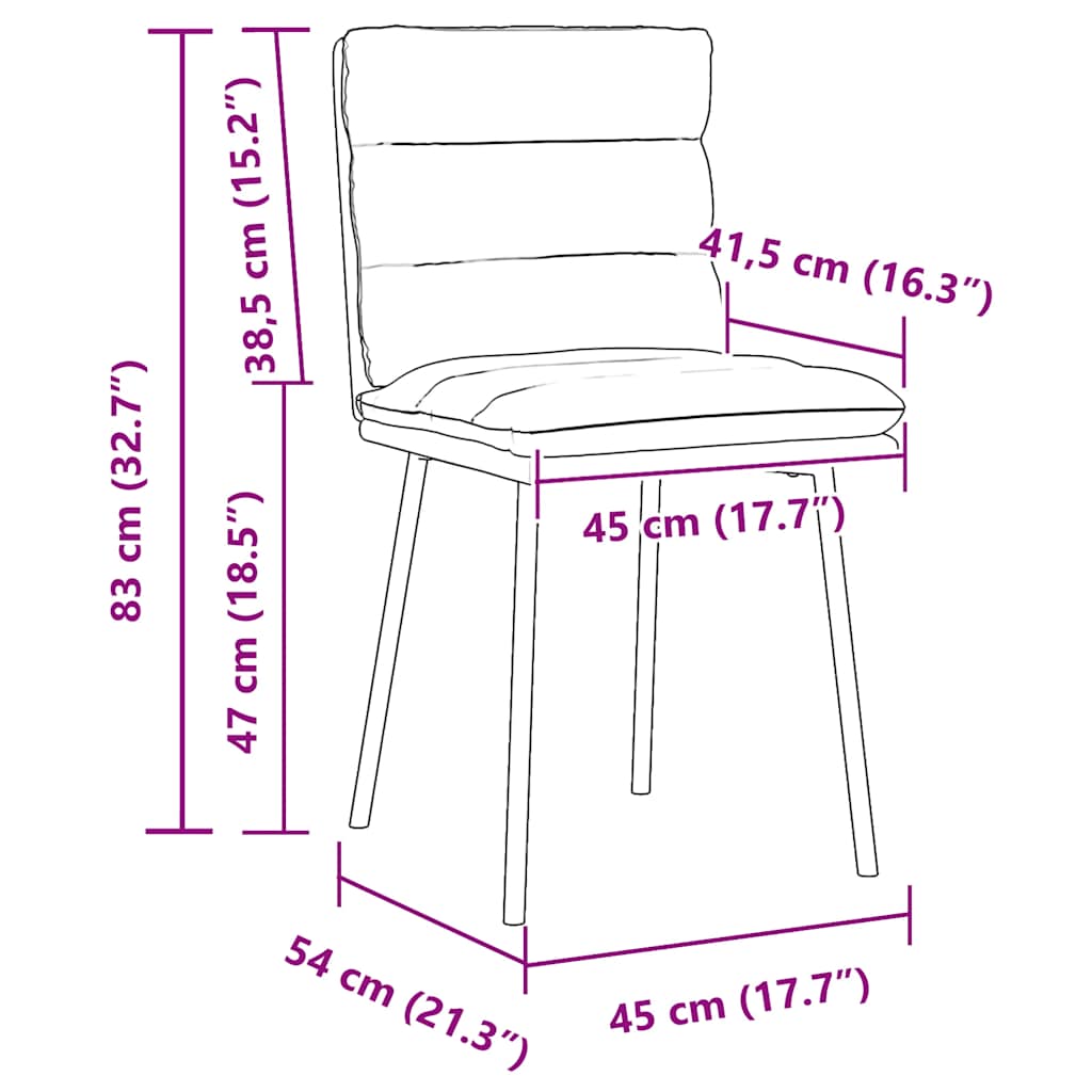 Sillas De Comedor 2 Unidades Terciopelo