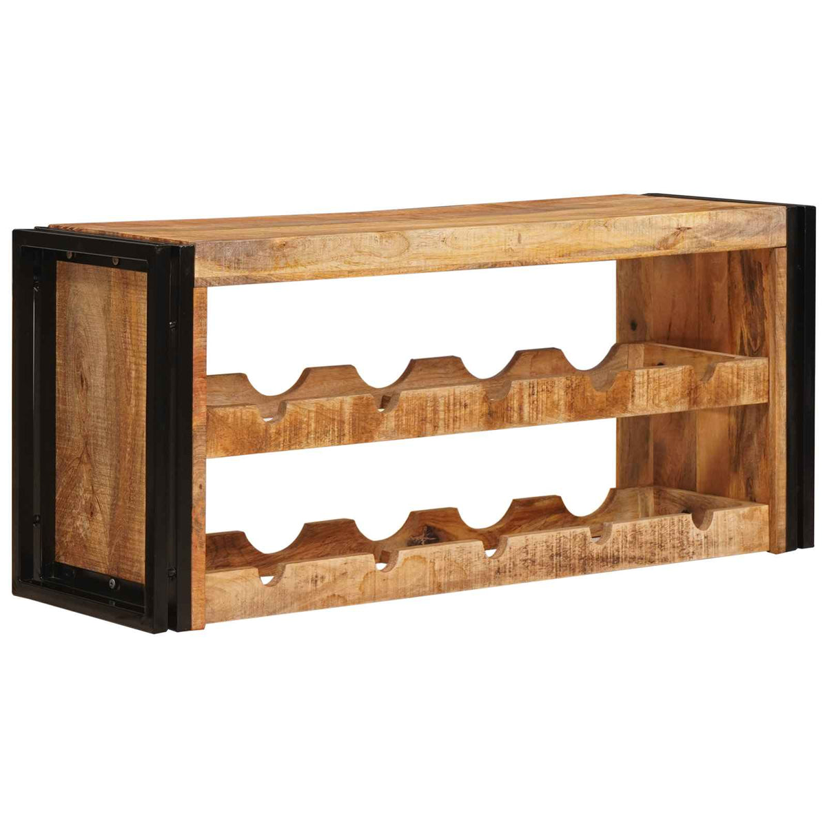 Estante De Vino Marrón 120 X 45 X 33 Cm Madera Reciclada Maciza