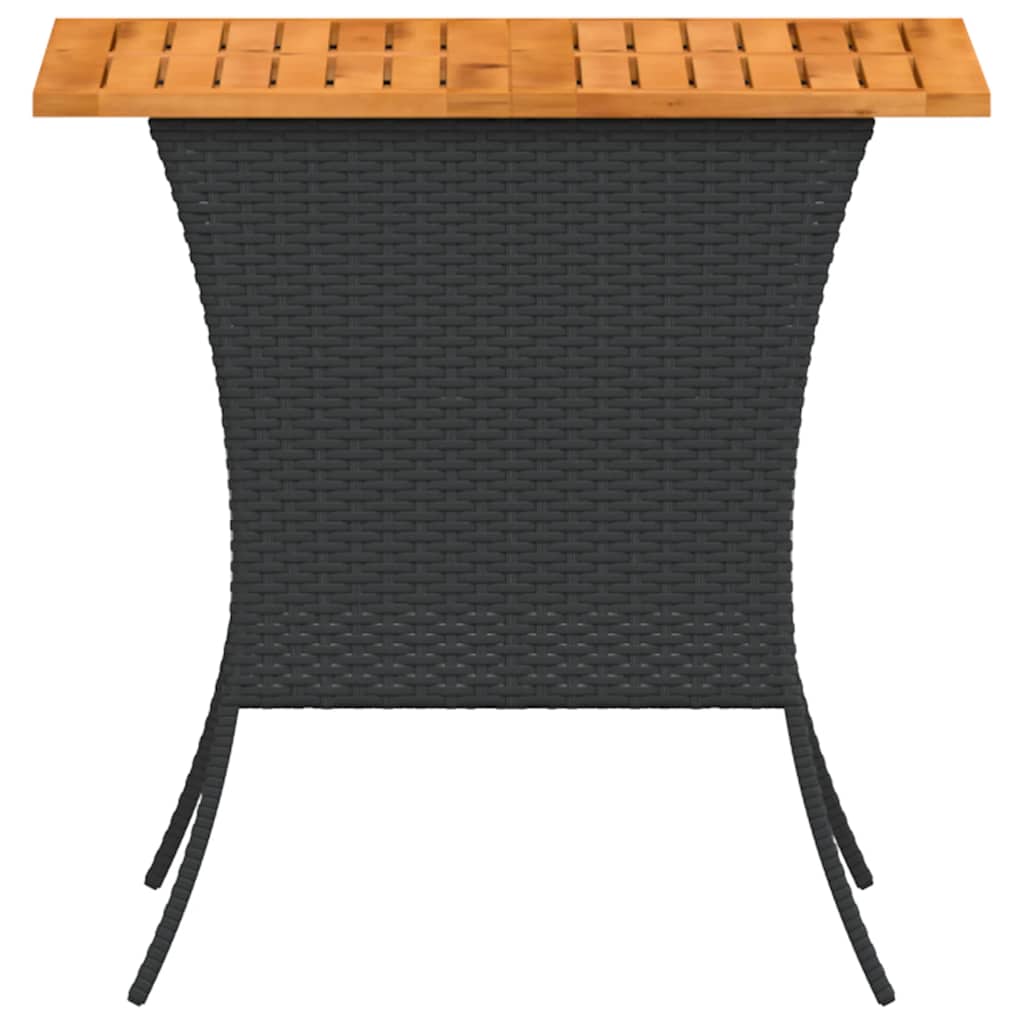 Mesa De Jardín Superficie De Madera Ratán Pe 105X75X72 Cm