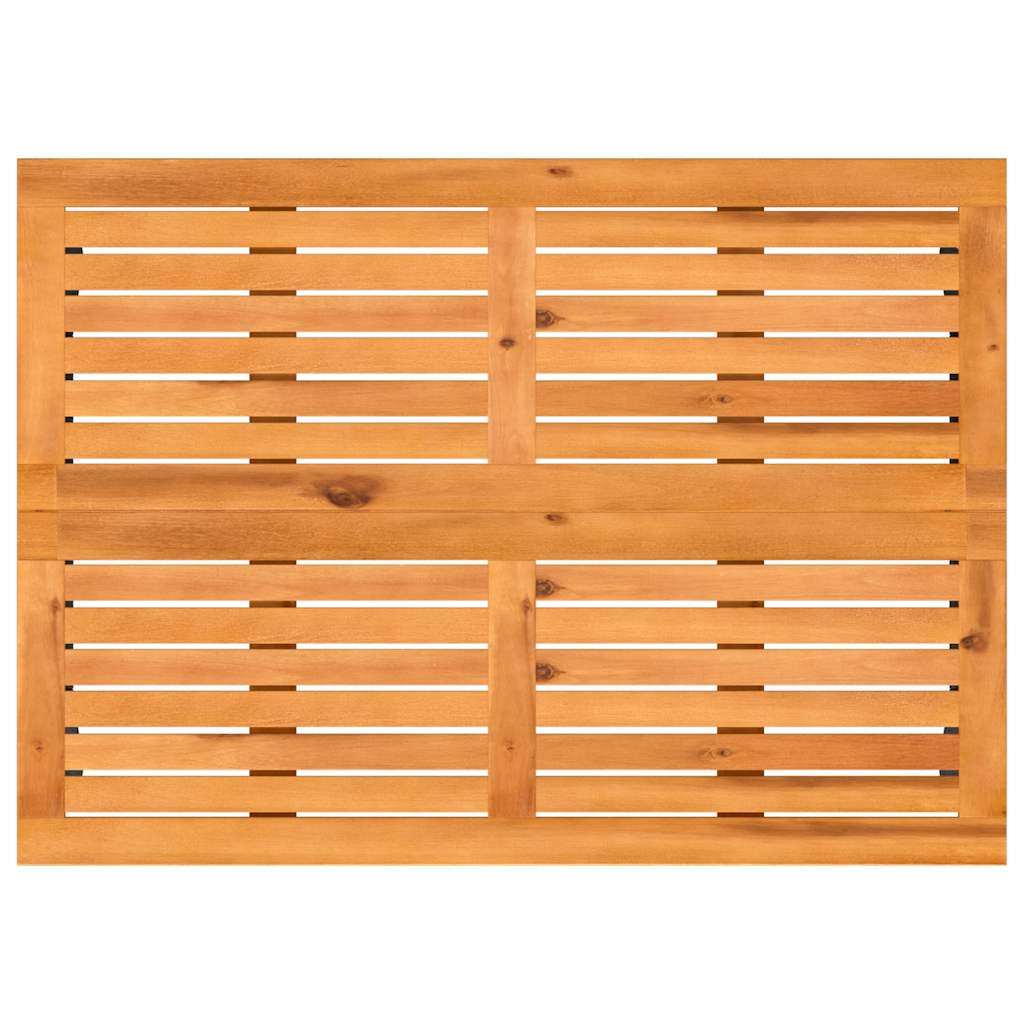 Mesa De Jardín Superficie De Madera Ratán Pe 105X75X72 Cm