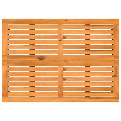 Mesa De Jardín Superficie De Madera Ratán Pe 105X75X72 Cm