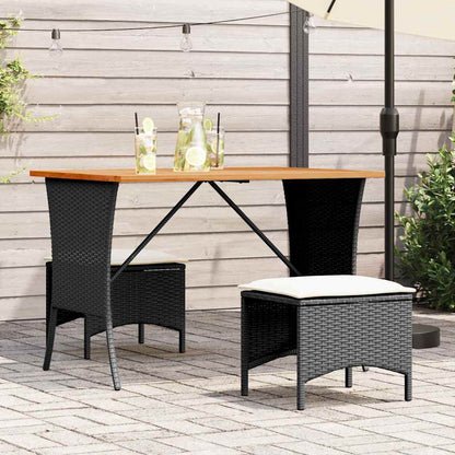 Mesa De Jardín Superficie De Madera Ratán Pe 105X75X72 Cm