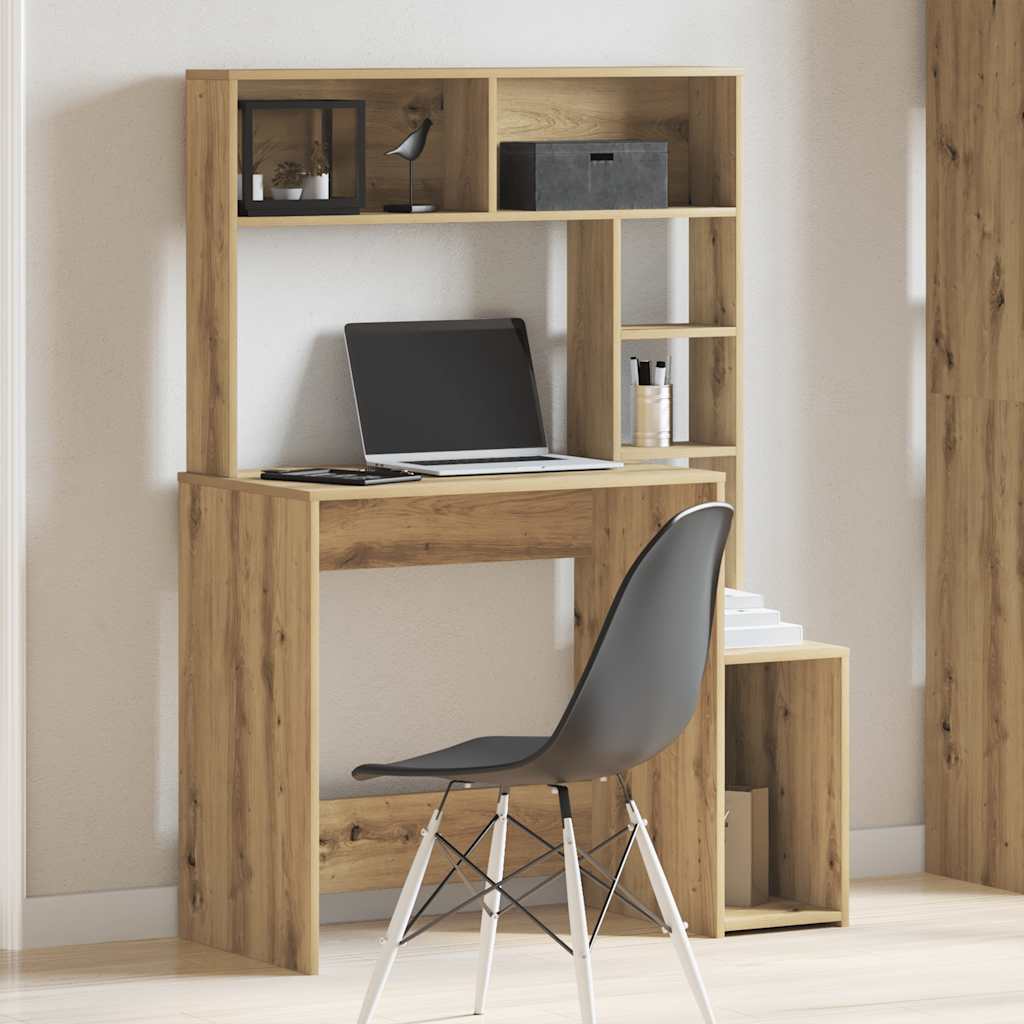 Escritorio Estantes Madera Roble Artisian 100X45X140 Cm