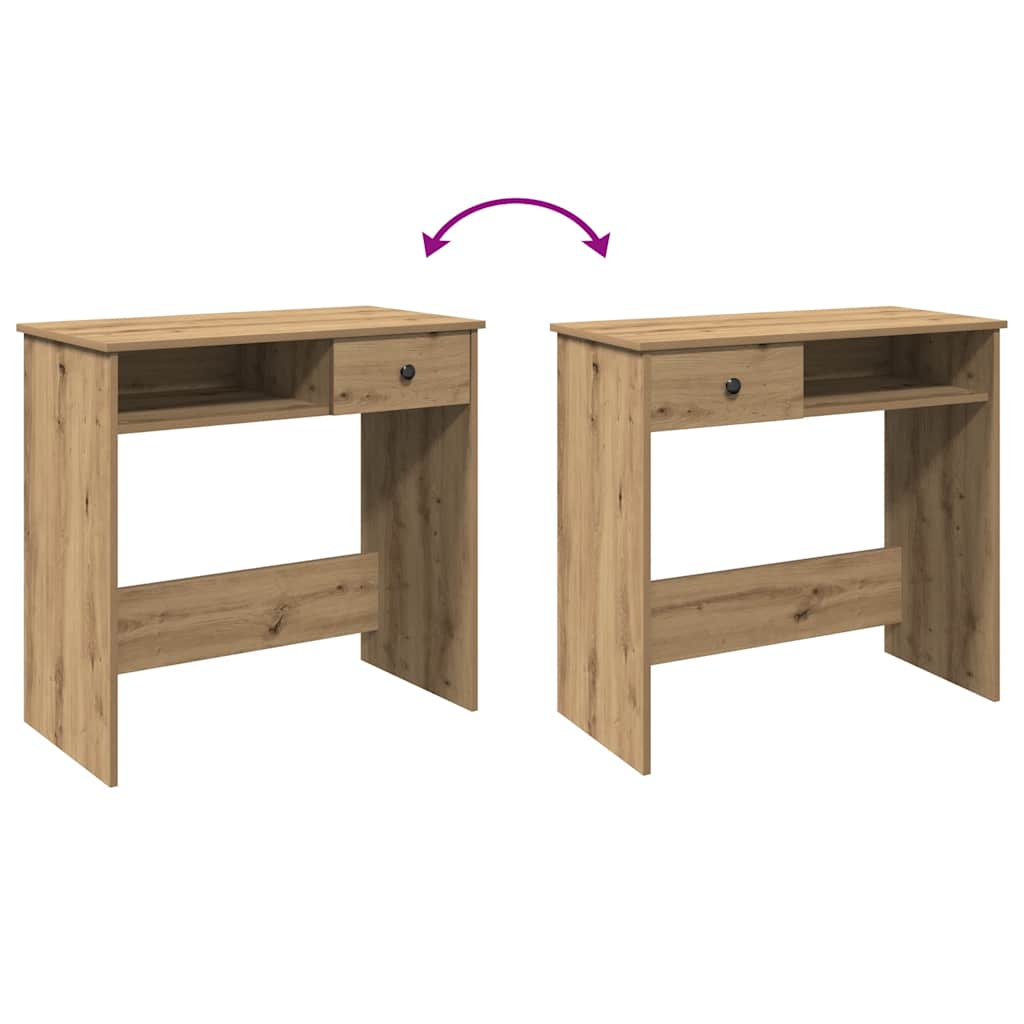 Escritorio De Madera De Ingeniería Roble Artesano 80X40X75 Cm