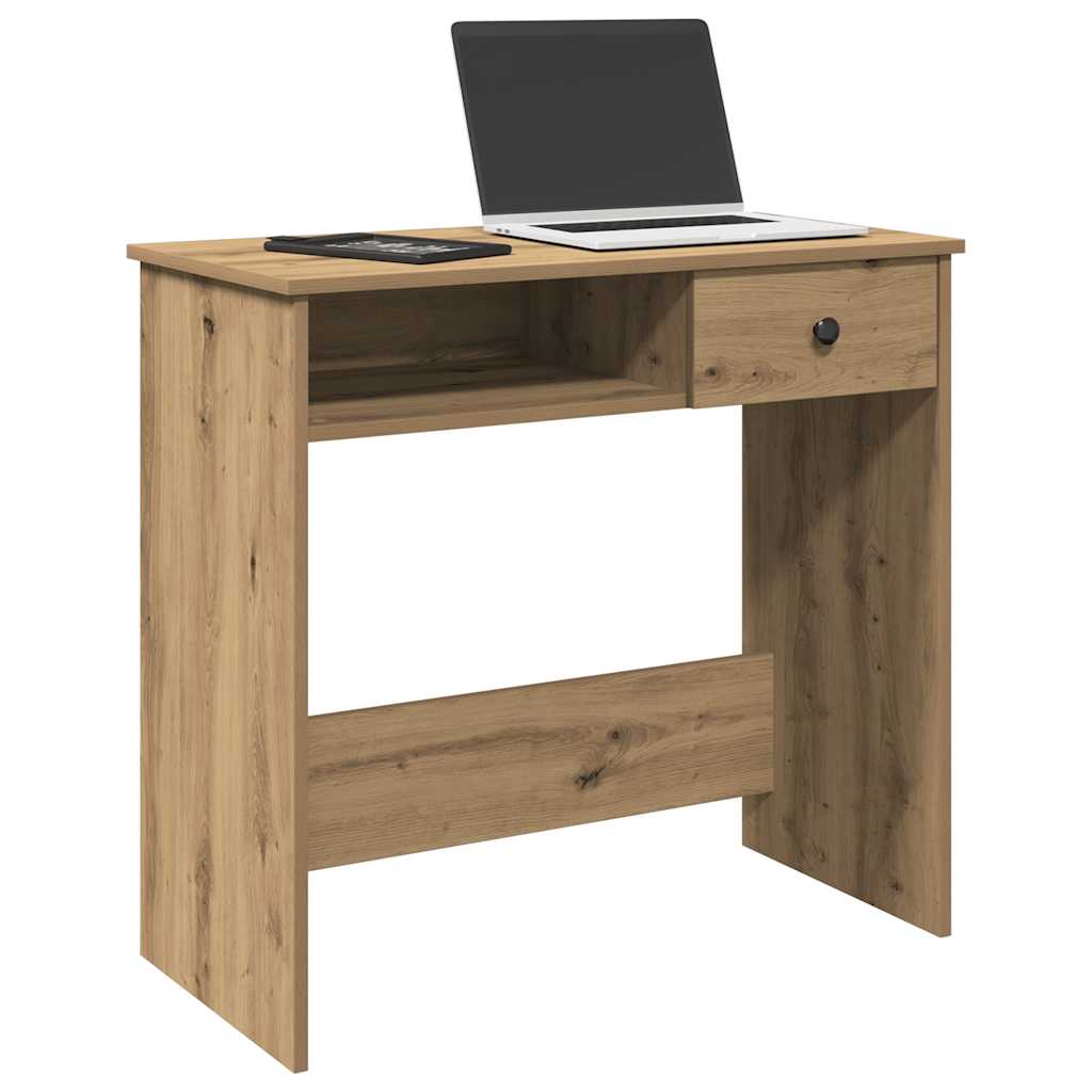 Escritorio De Madera De Ingeniería Roble Artesano 80X40X75 Cm