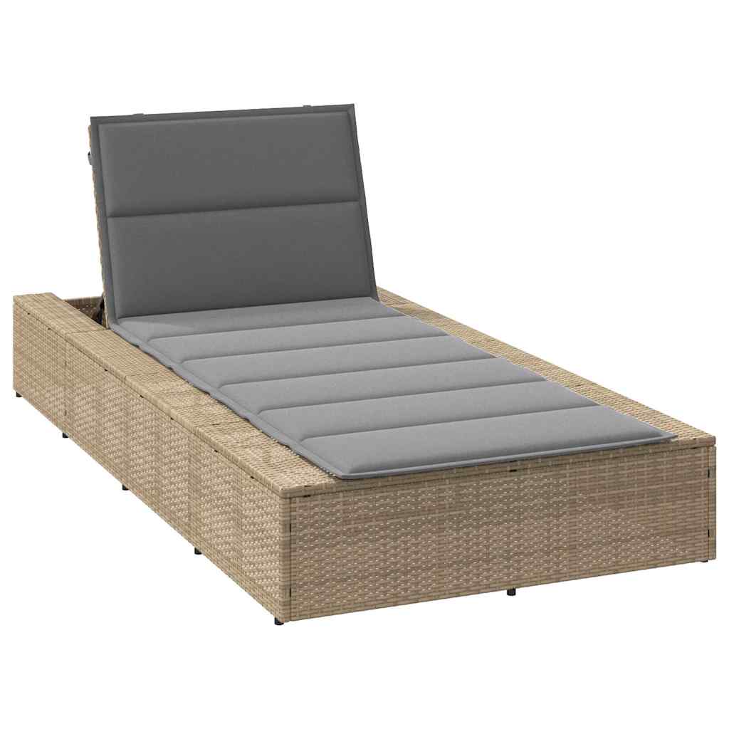 Tumbona Con Cojín Flotante Ratán Sintético Beige