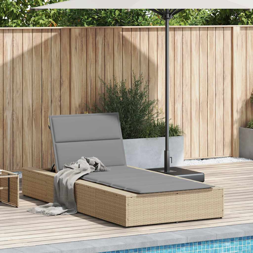 Tumbona Con Cojín Flotante Ratán Sintético Beige