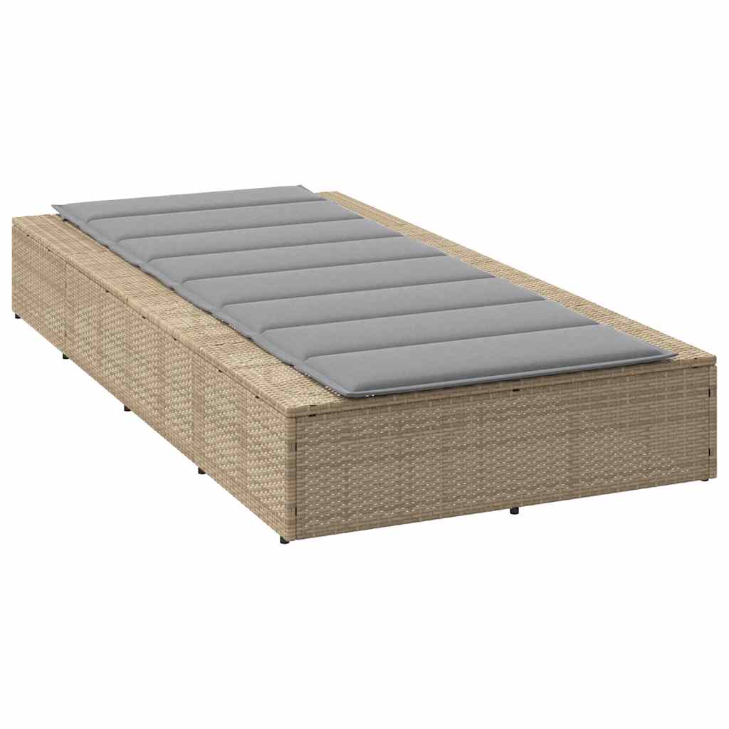 Tumbona Con Cojín Flotante Ratán Sintético Beige