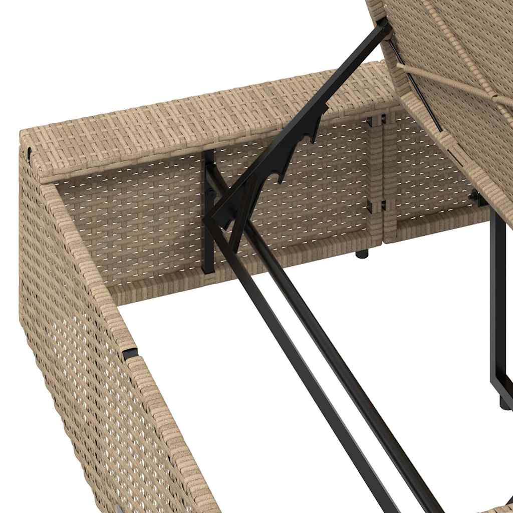 Tumbona Con Cojín Flotante Ratán Sintético Beige