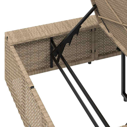 Tumbona Con Cojín Flotante Ratán Sintético Beige