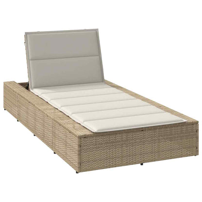 Tumbona Con Cojín Flotante Ratán Sintético Beige