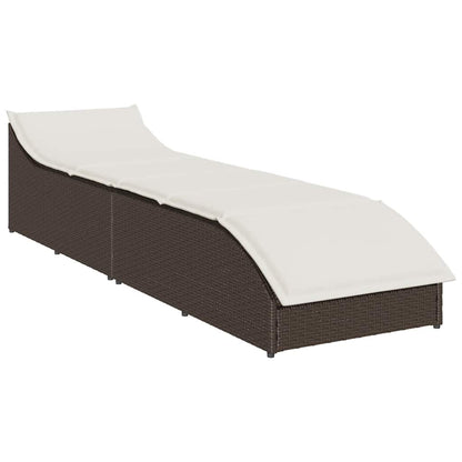 Tumbona Plegable Con Cojín Y Espacio Ratán Sintético