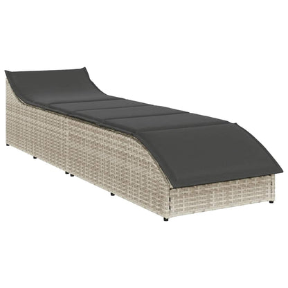 Tumbona Plegable Con Cojín Y Espacio Ratán Sintético