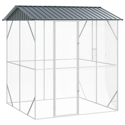 Jaula Para Aves Antracita 227 X 112 X 141 Cm Acero Galvanizado