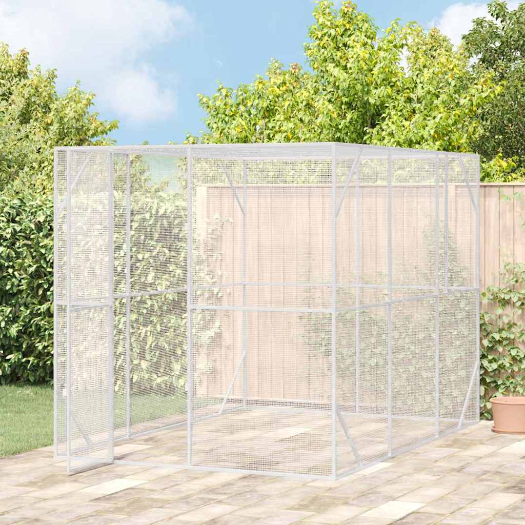Jaula Para Aves Antracita 210 X 304 X 213 Cm Acero Galvanizado