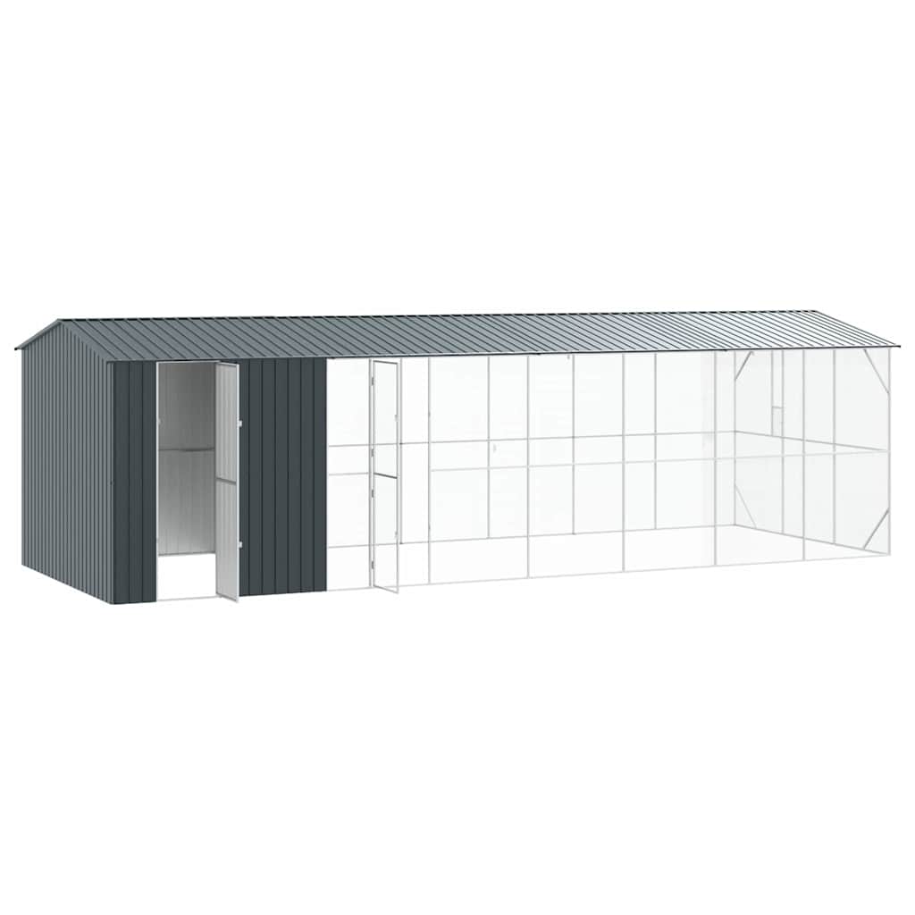 Jaula Para Aves Antracita 860 X 310 X 247 Cm Acero Galvanizado