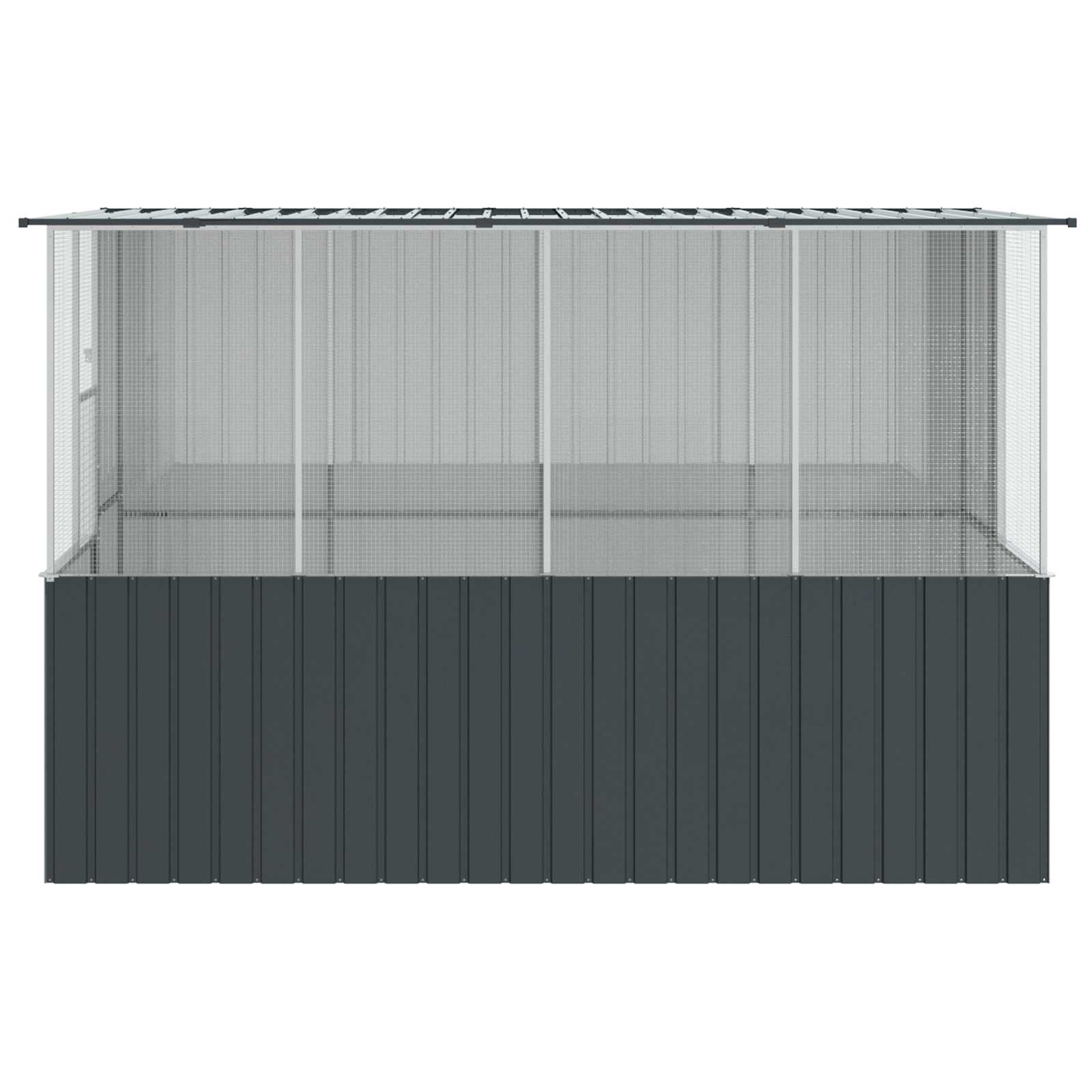 Jaula Para Aves Antracita 165 X 318 X 200 Cm Acero Galvanizado