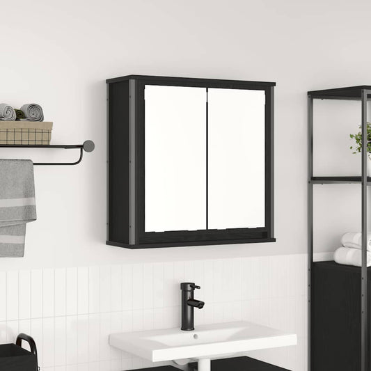 Mueble De Baño De Pared Con Espejo 60X21X60 Cm