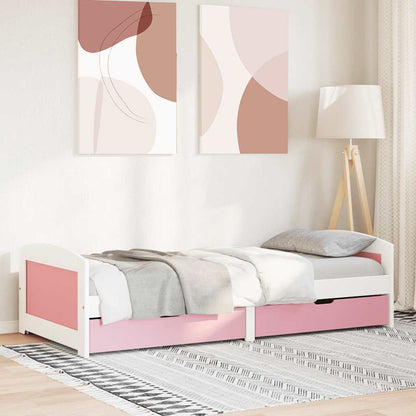 Diván Con 2 Cajones Sin Colchón Irun Blanco&Rosa 90X200 Cm