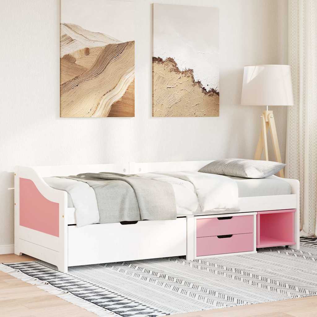 Diván Con 3 Cajones Sin Colchón Irun Blanco&Rosa 90X200 Cm