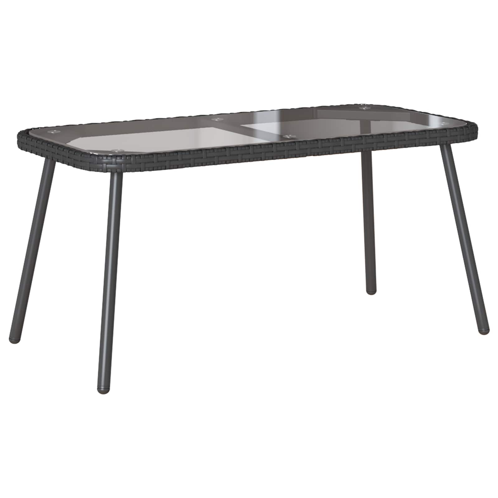 Mesa De Café Marrón Y Negro 90 X 45 X 43 Cm Ratán Sintético