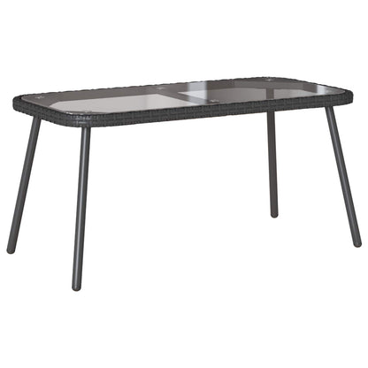 Mesa De Café Marrón Y Negro 90 X 45 X 43 Cm Ratán Sintético