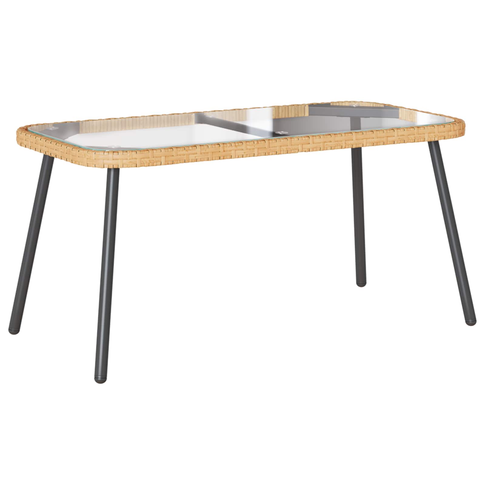 Mesa De Café Marrón Y Negro 90 X 45 X 43 Cm Ratán Sintético