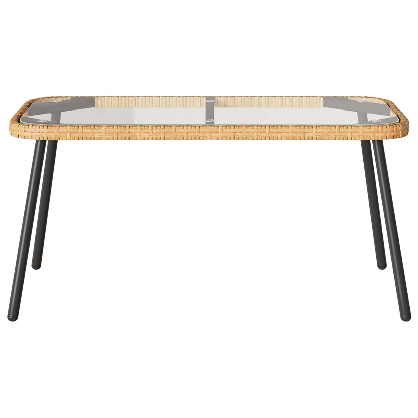 Mesa De Café Marrón Y Negro 90 X 45 X 43 Cm Ratán Sintético