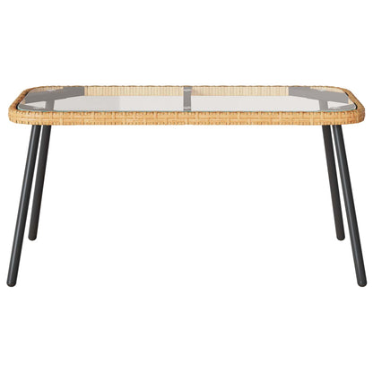 Mesa De Café Marrón Y Negro 90 X 45 X 43 Cm Ratán Sintético