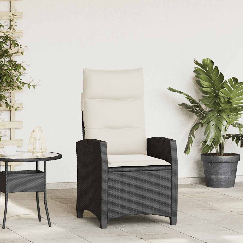 Silla De Jardín Reclinable Con Mesa Auxiliar Ratán