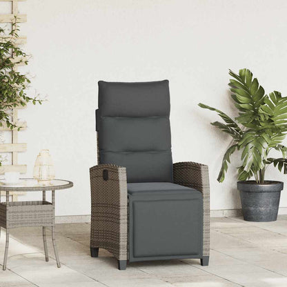 Silla De Jardín Reclinable Con Mesa Auxiliar Ratán