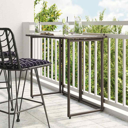 Mesa De Jardín Plegable Ratán Sintético 90X51X75 Cm