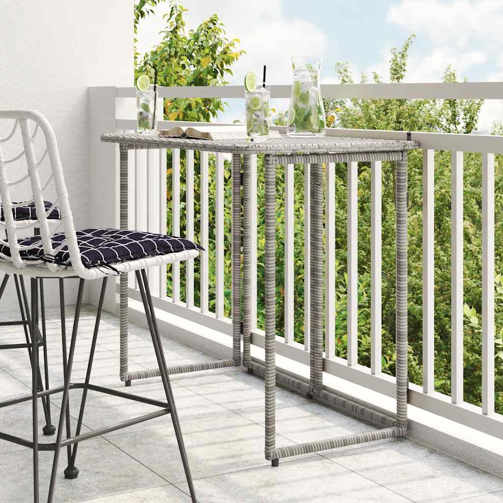 Mesa De Jardín Plegable Ratán Sintético 90X51X75 Cm