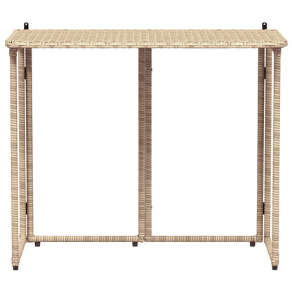 Mesa De Jardín Plegable Ratán Sintético 90X51X75 Cm