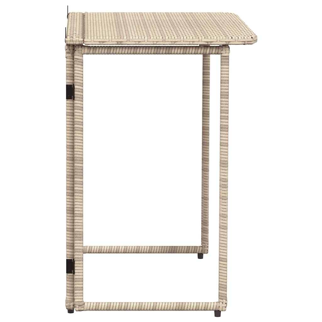 Mesa De Jardín Plegable Ratán Sintético 90X51X75 Cm
