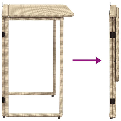 Mesa De Jardín Plegable Ratán Sintético 90X51X75 Cm