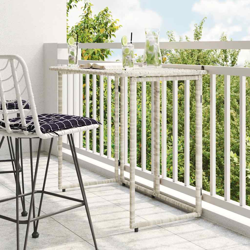 Mesa De Jardín Plegable Ratán Sintético 90X51X75 Cm