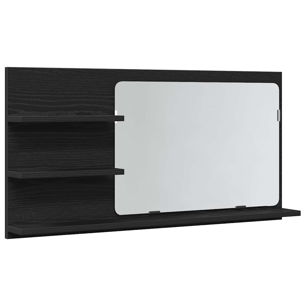 Armario De Baño Con Espejo De 90X11X45 Cm Madera De Ingeniería