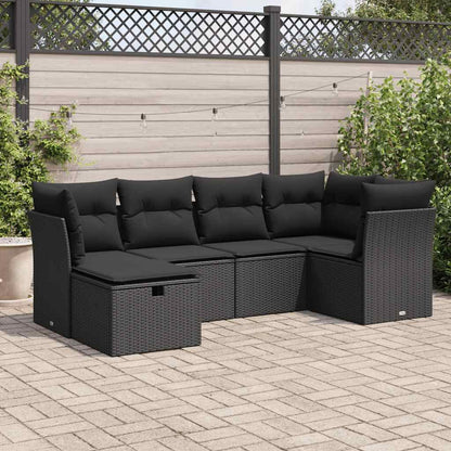 Set Sofás De Jardín 7 Piezas Y Cojines Ratán Sintético Beige