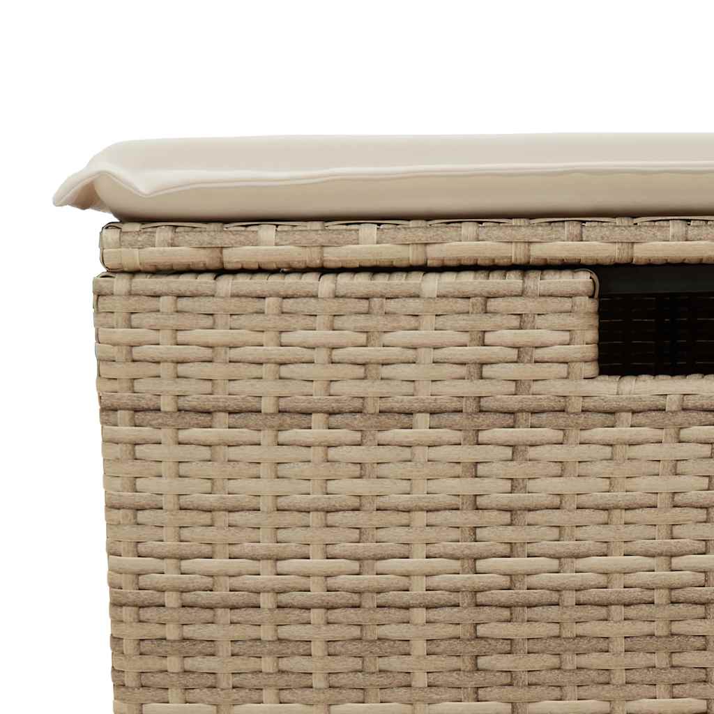 Set Sofás De Jardín 7 Piezas Y Cojines Ratán Sintético Beige