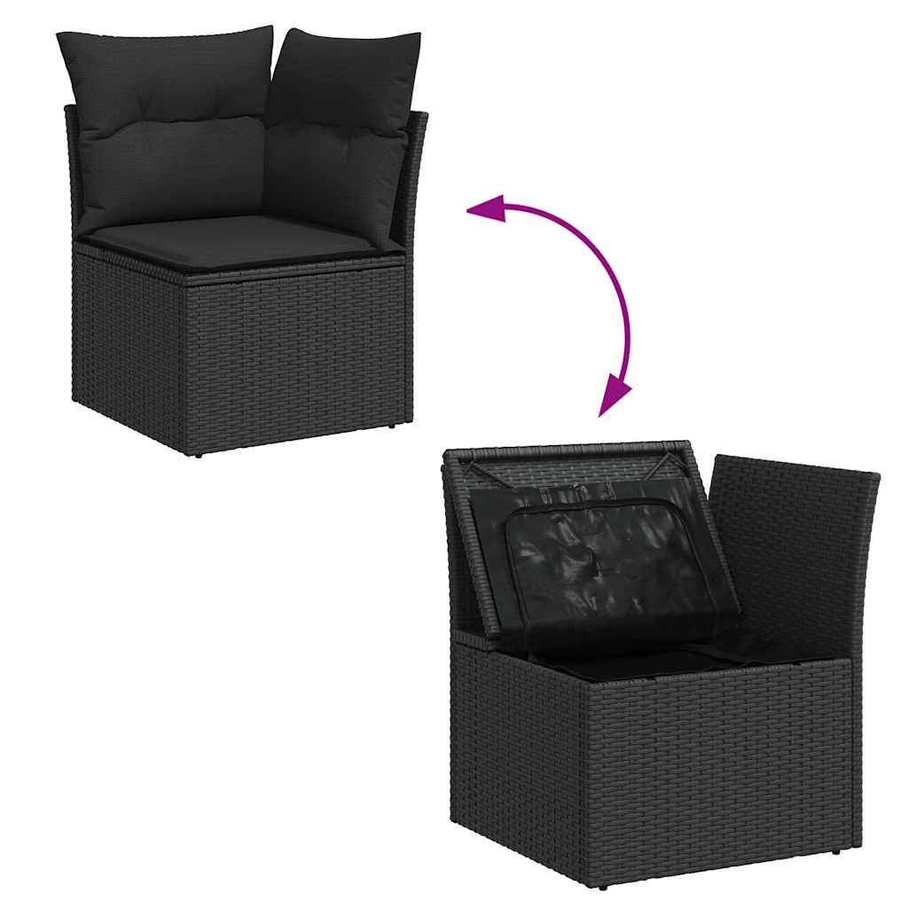 Set De Sofás De Jardín Y Cojines 8 Piezas Ratán Sintético