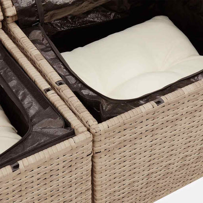 Juego De Sofás Jardín Con Cojines 4 Pzas Ratán Sintético Beige