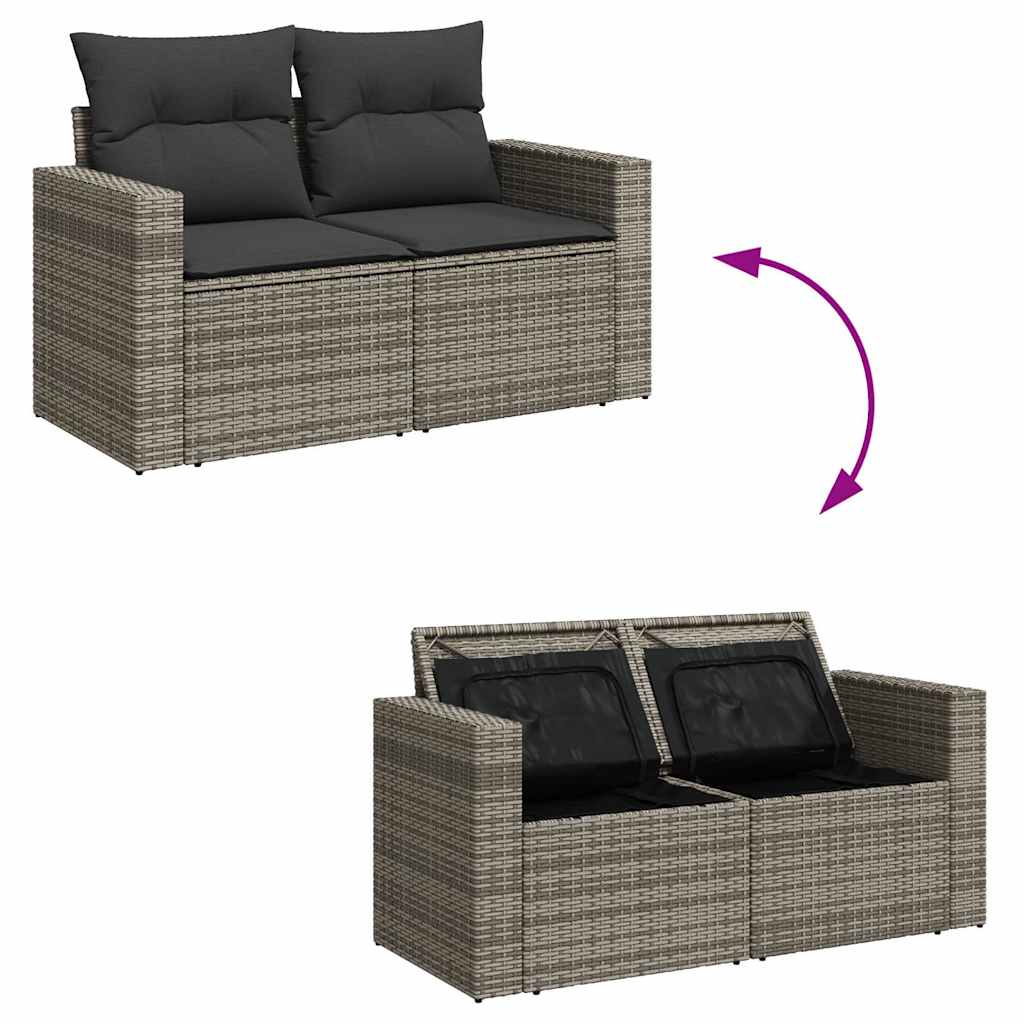 Set De Sofás De Jardín Y Cojines 8 Piezas Ratán Sintético
