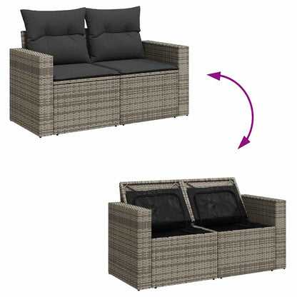 Set De Sofás De Jardín Y Cojines 8 Piezas Ratán Sintético