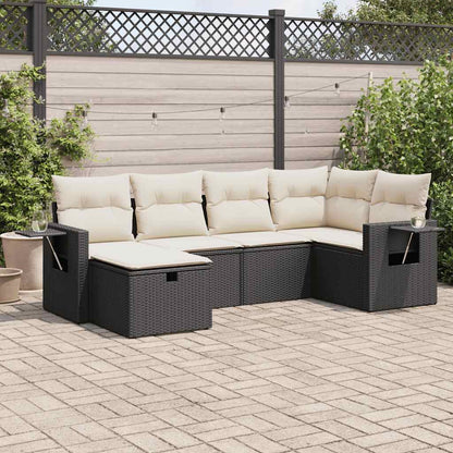 Set De Sofás De Jardín 6 Piezas Y Cojines Ratán Sintético
